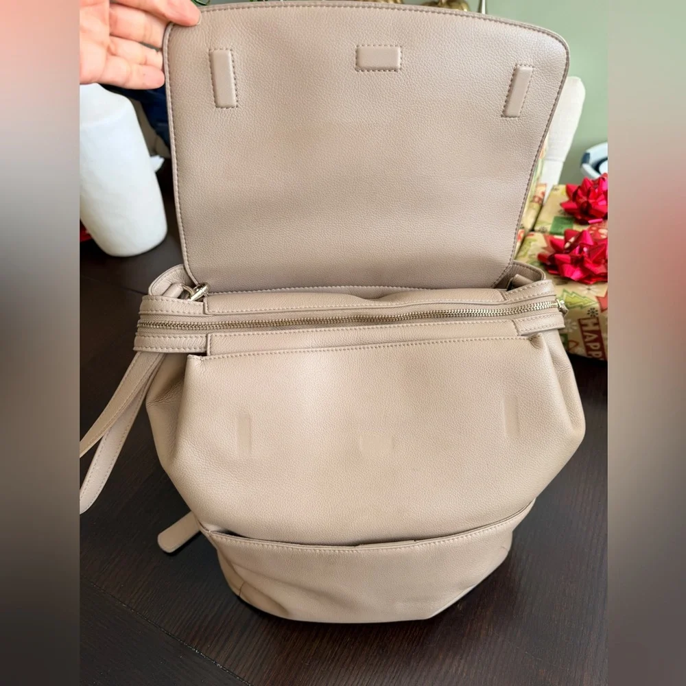 Mina Baie Kinney Diaper Bag Backpack Weekender in Sand Vegan Leather